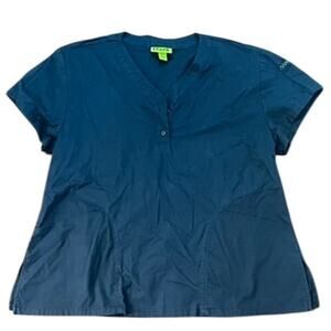 Crocs Blue Green scrub top size XL